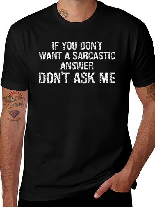 Sarcastic Answer Black T-Shirt