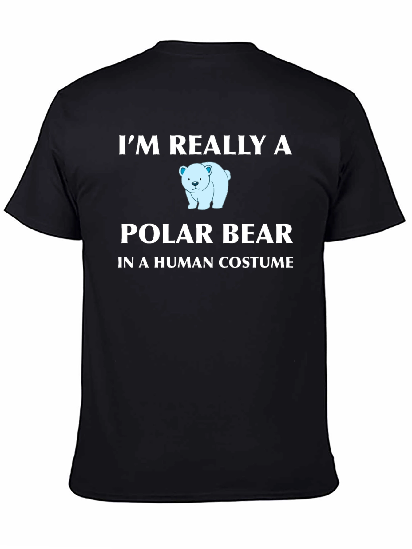 Im Really a Polar Bear Mens Black T-Shirt