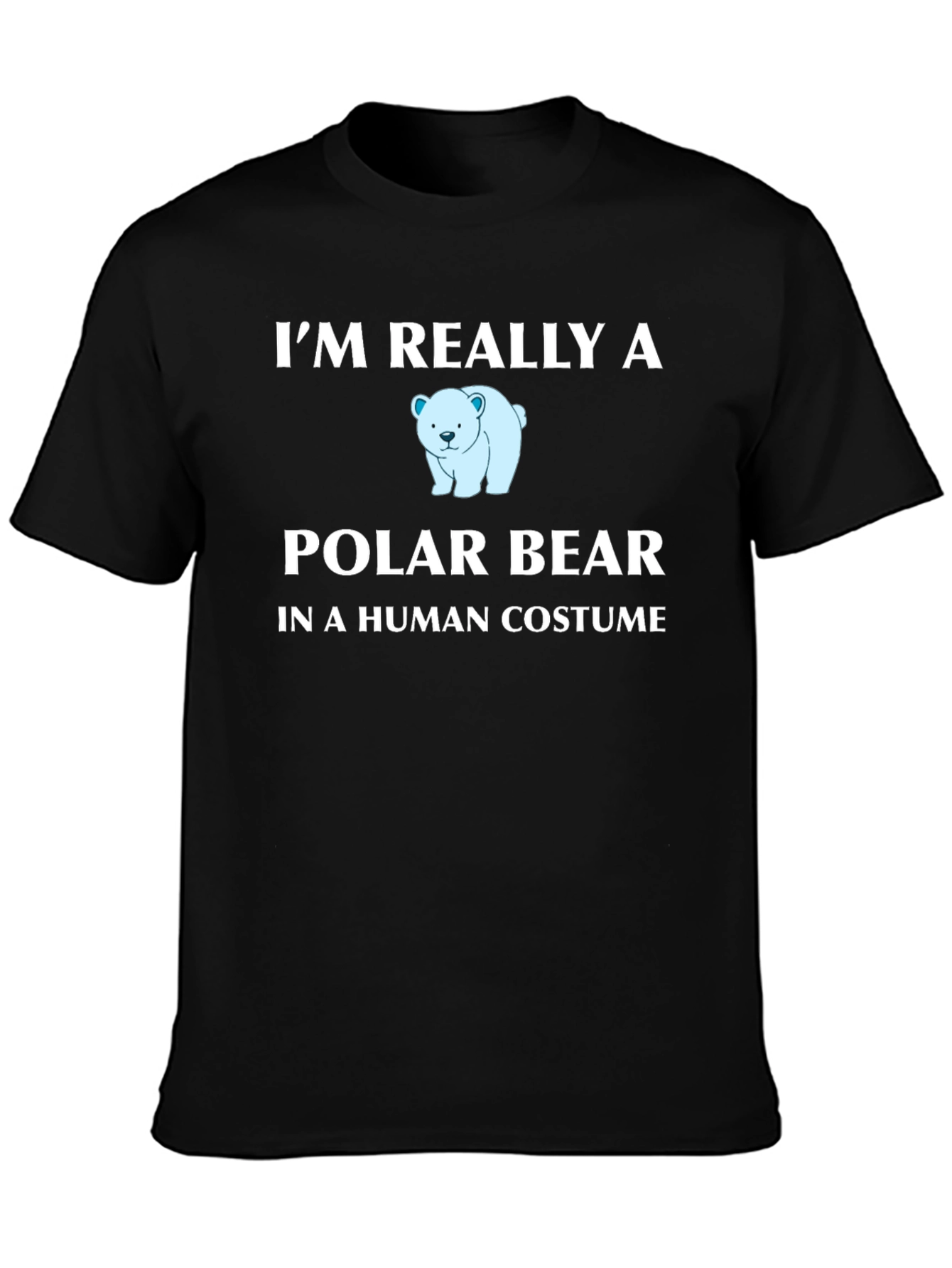 Im Really a Polar Bear Mens Black T-Shirt