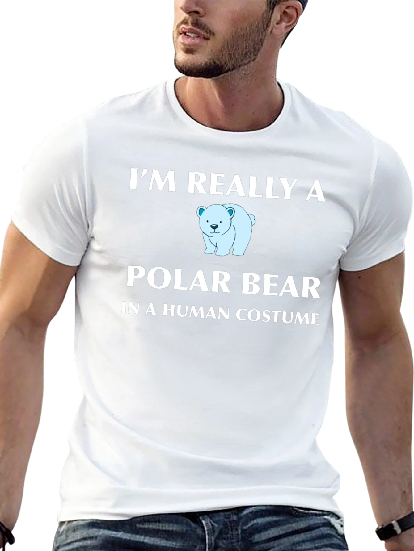 Im Really a Polar Bear Mens Black T-Shirt