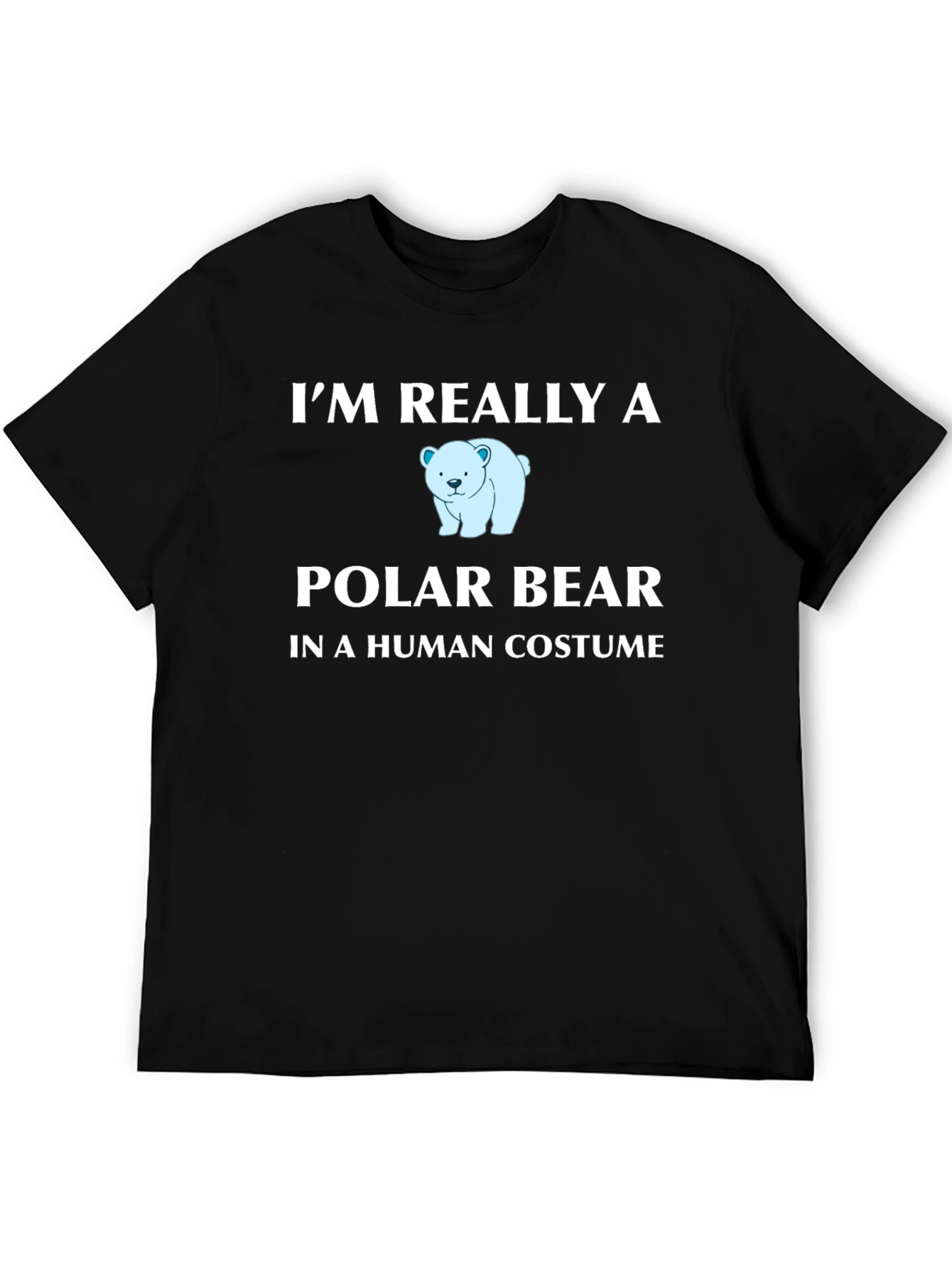 Im Really a Polar Bear Mens Black T-Shirt
