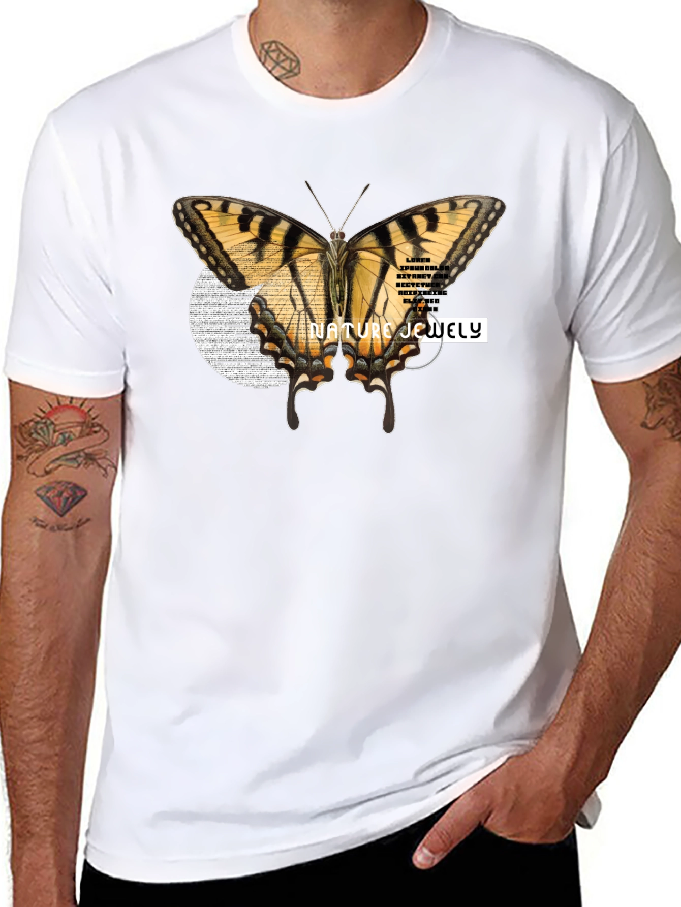 Nature Jewelry Butterfly Graphic T-Shirt
