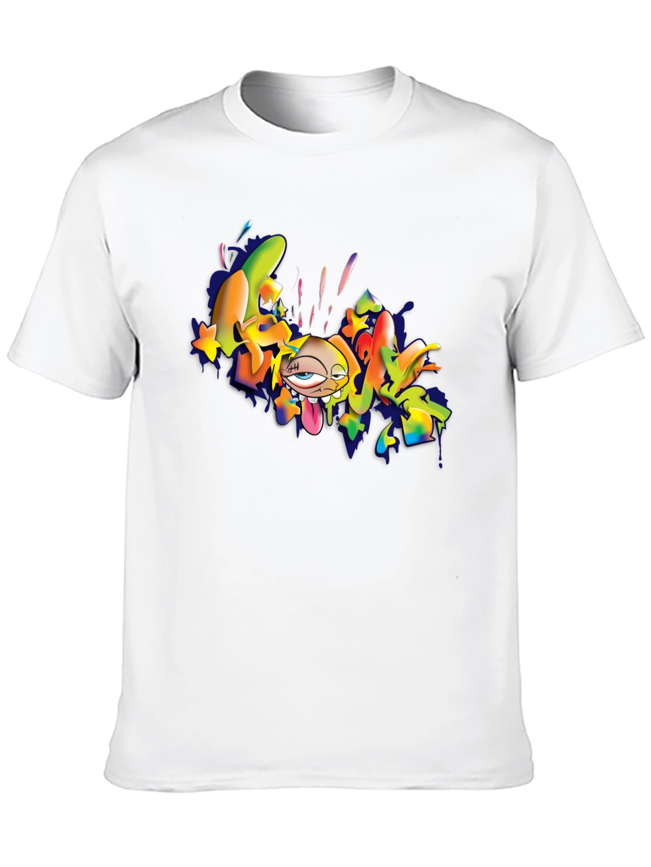 Cool Cartoon Graphic T-Shirt - Black