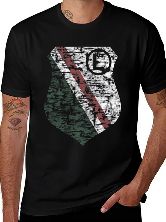 Legia Warsaw Grunge Crest Graphic T-Shirt