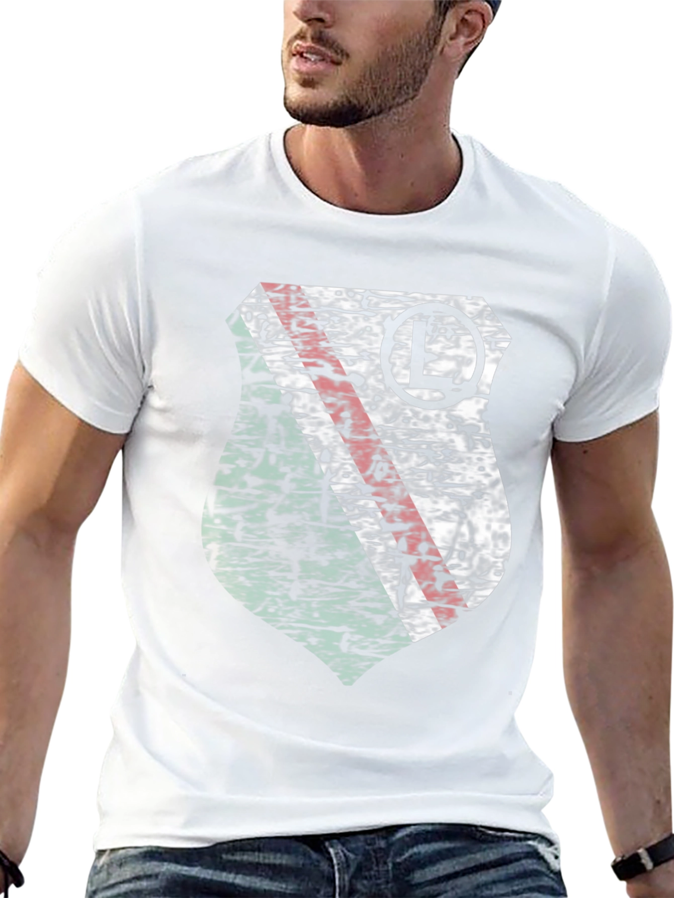 Legia Warsaw Grunge Crest Graphic T-Shirt