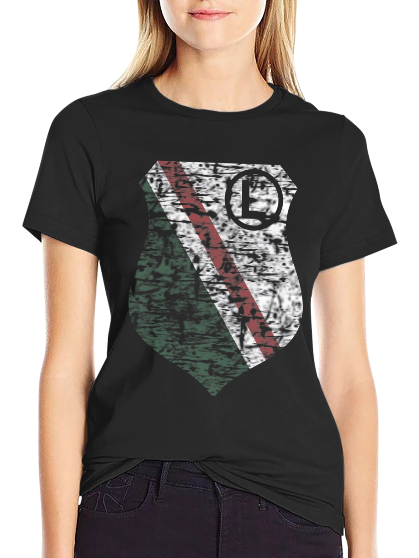 Legia Warsaw Grunge Crest Graphic T-Shirt