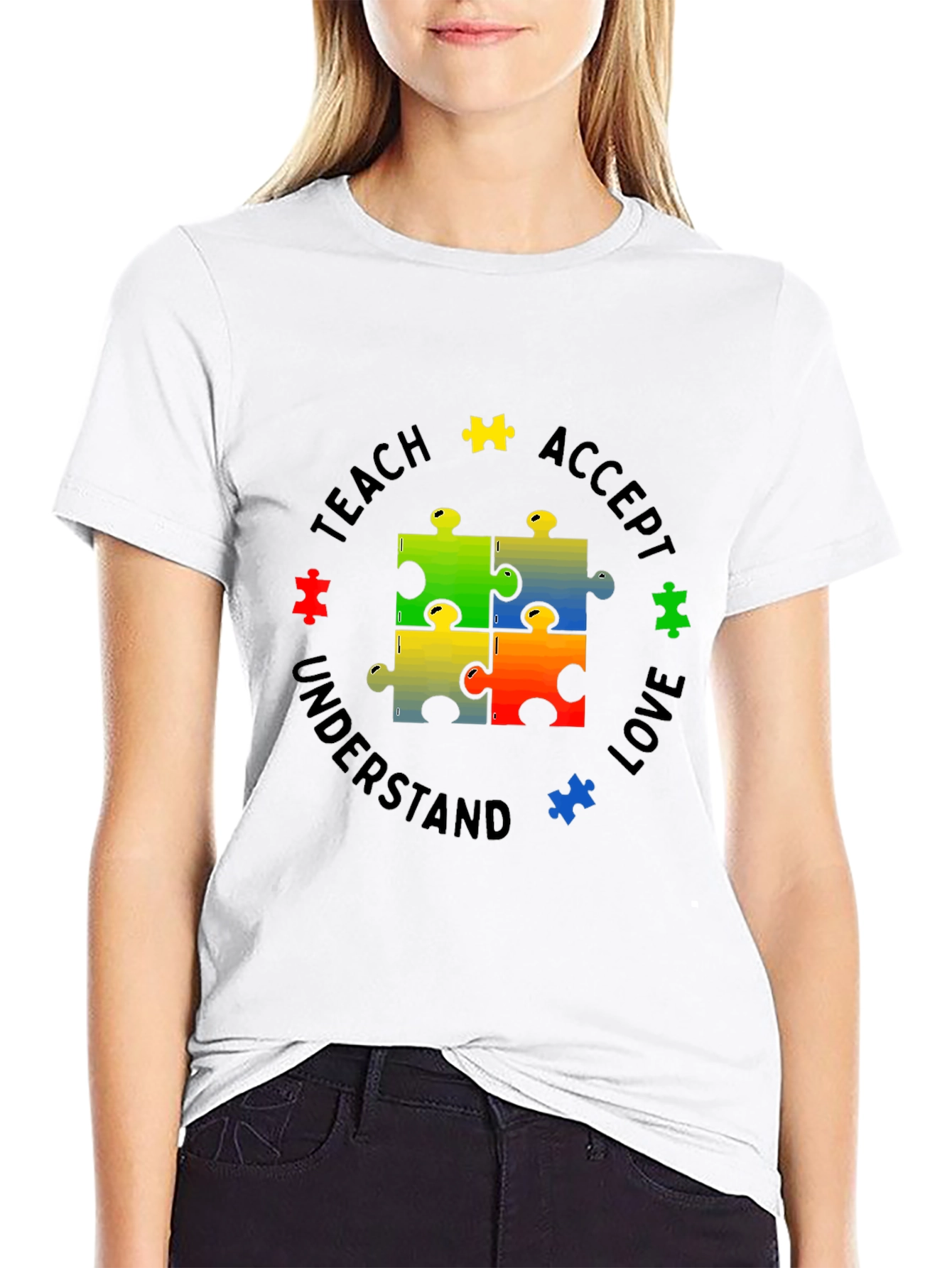Autism Awareness Puzzle Piece Graphic T-Shirt