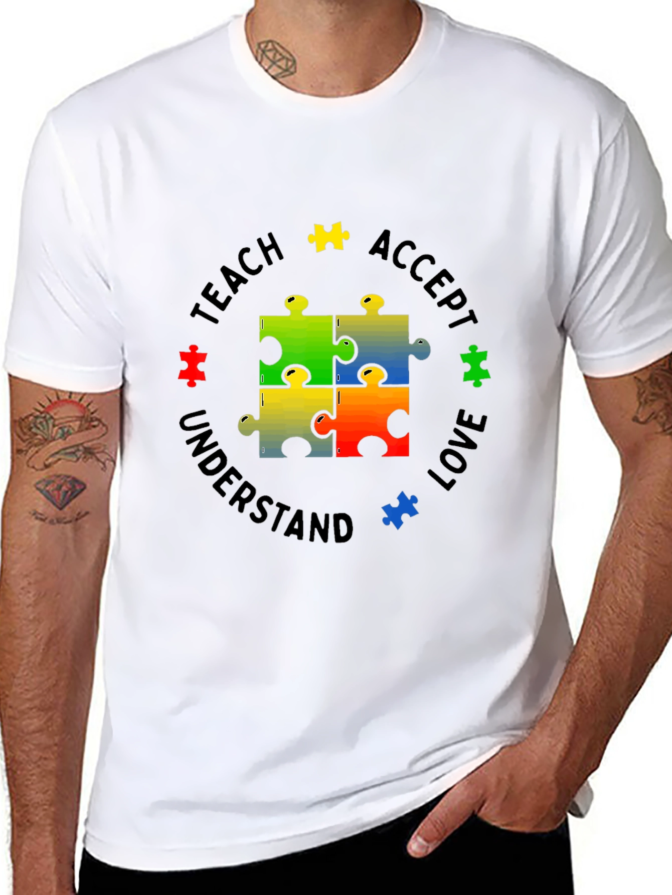 Autism Awareness Puzzle Piece Graphic T-Shirt