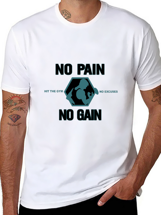 No Pain No Gain Gym T-Shirt - Black