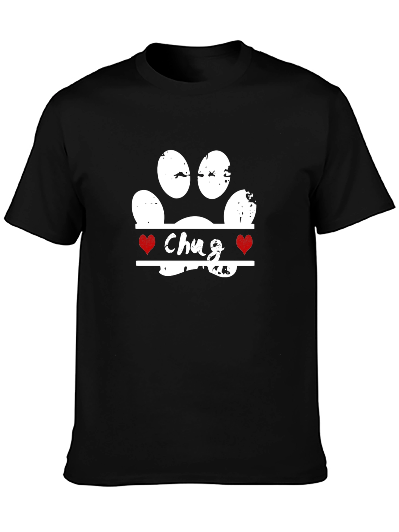 Chug Paw Print Graphic T-Shirt - Dog Lover Tee