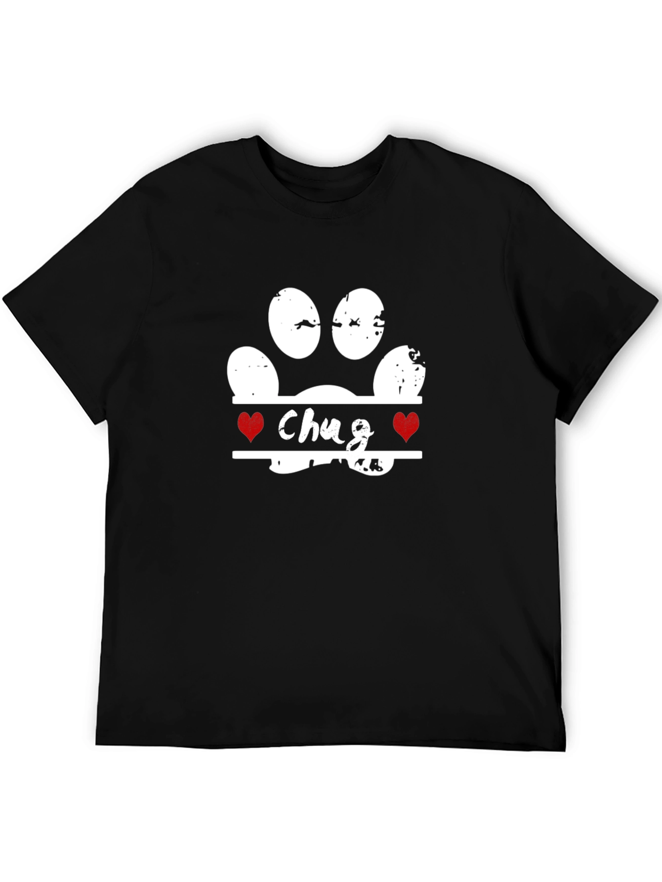 Chug Paw Print Graphic T-Shirt - Dog Lover Tee