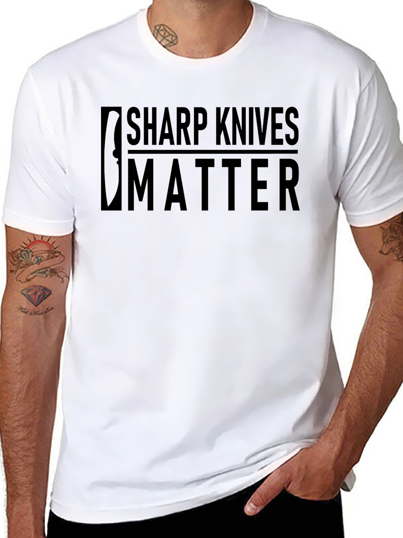 Sharp Knives Matter Graphic Tee - Black