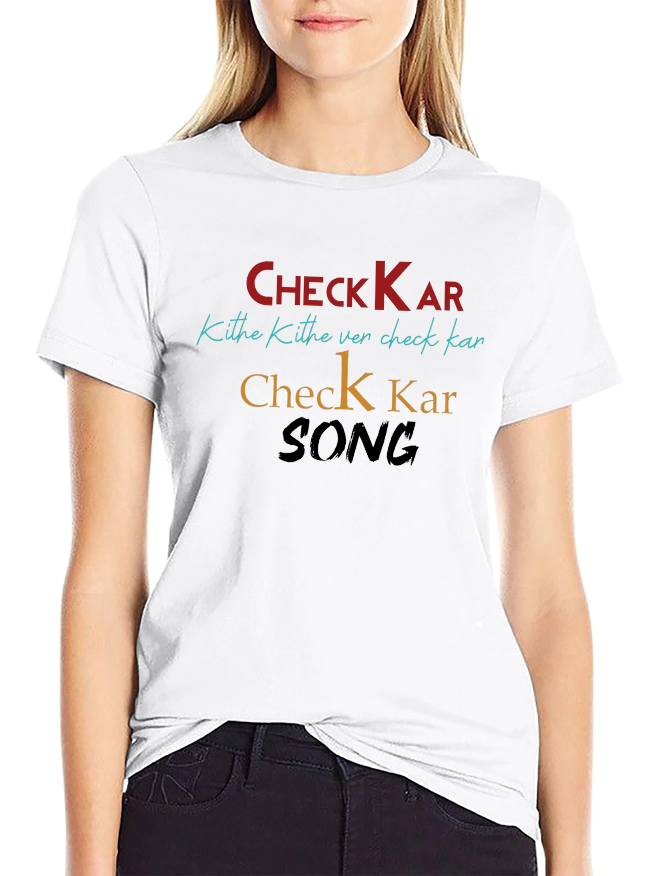 Check Kar Song Black Graphic Tee