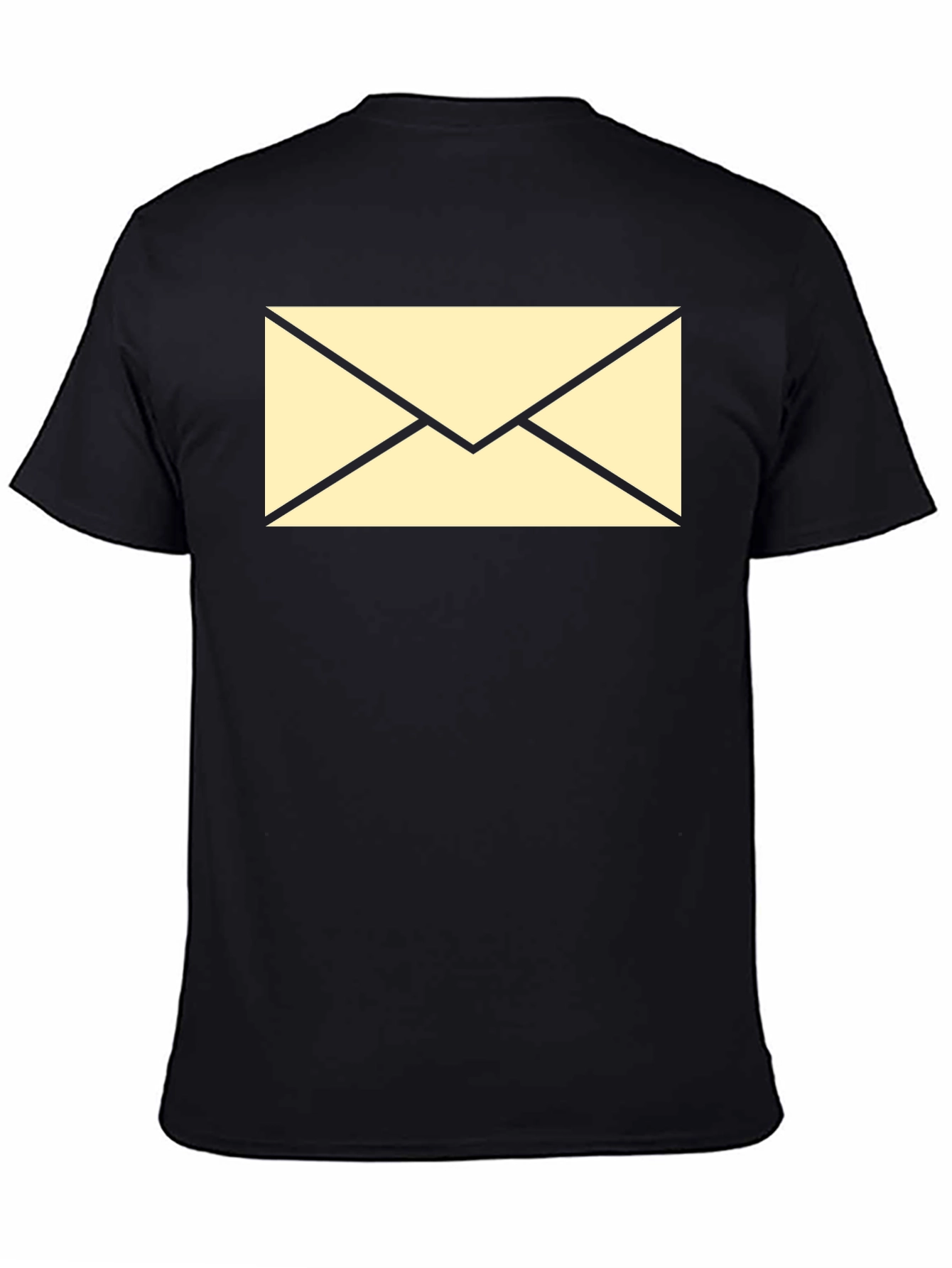 Black T-Shirt with Envelope Graphic