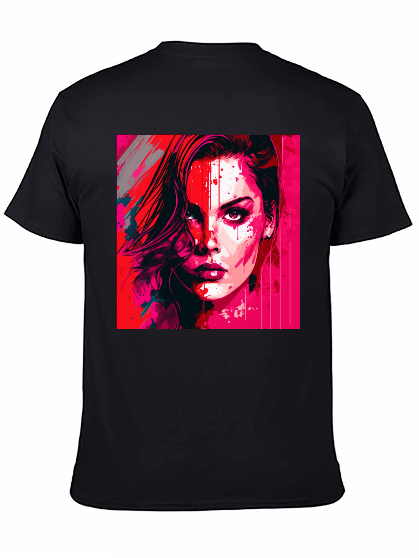 Vibrant Woman Graphic Tee - Modern Art Shirt