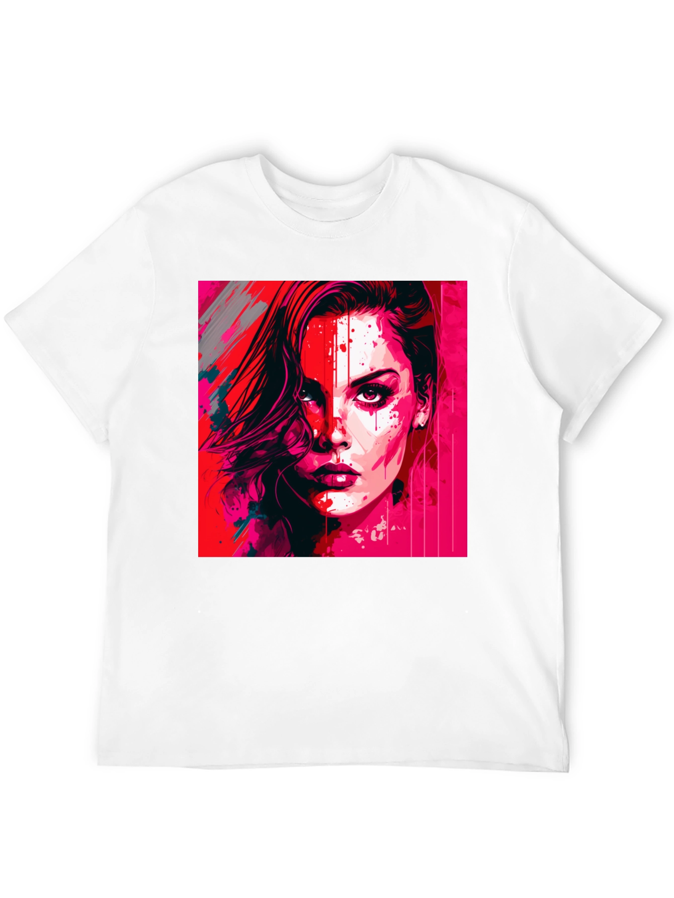 Vibrant Woman Graphic Tee - Modern Art Shirt