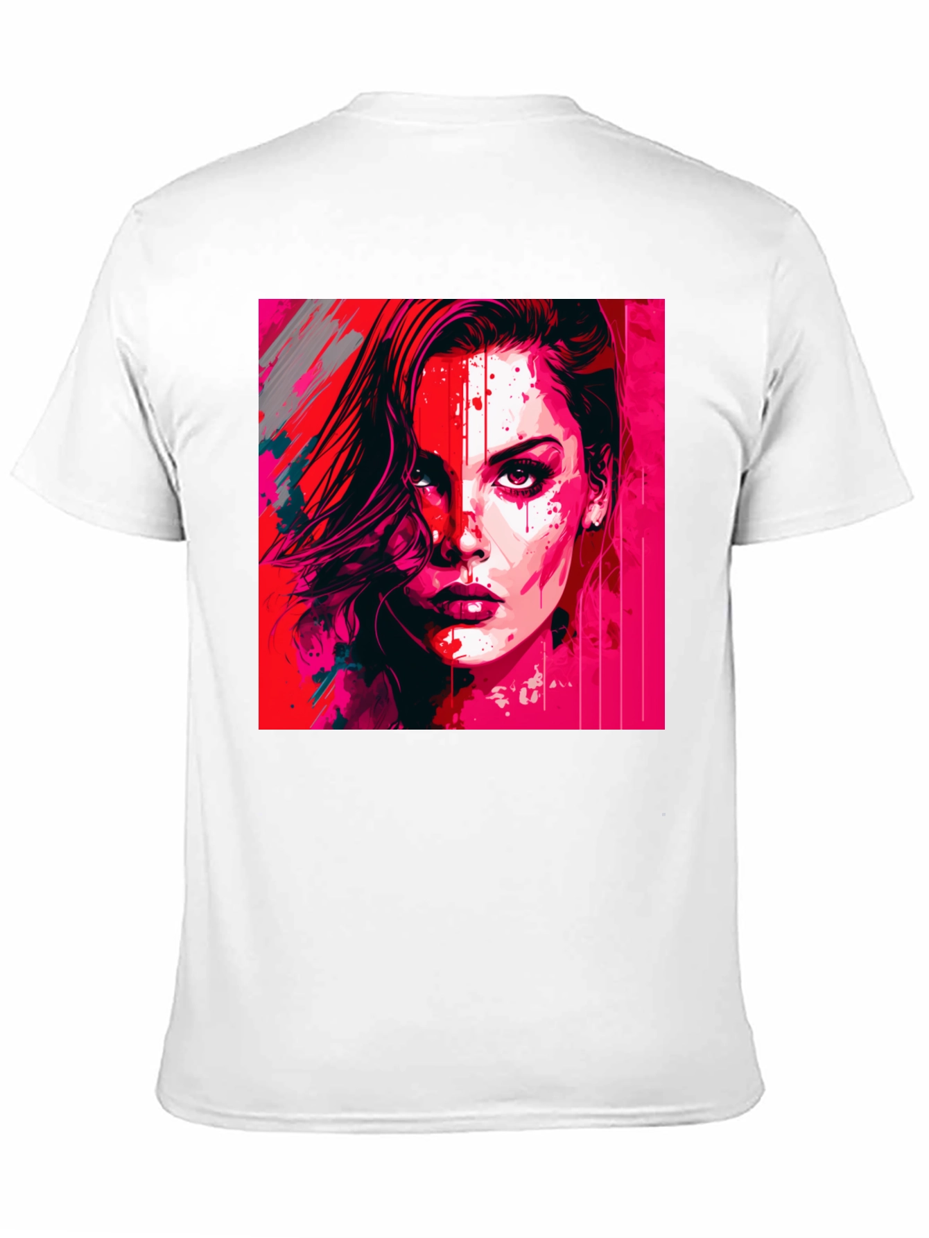 Vibrant Woman Graphic Tee - Modern Art Shirt