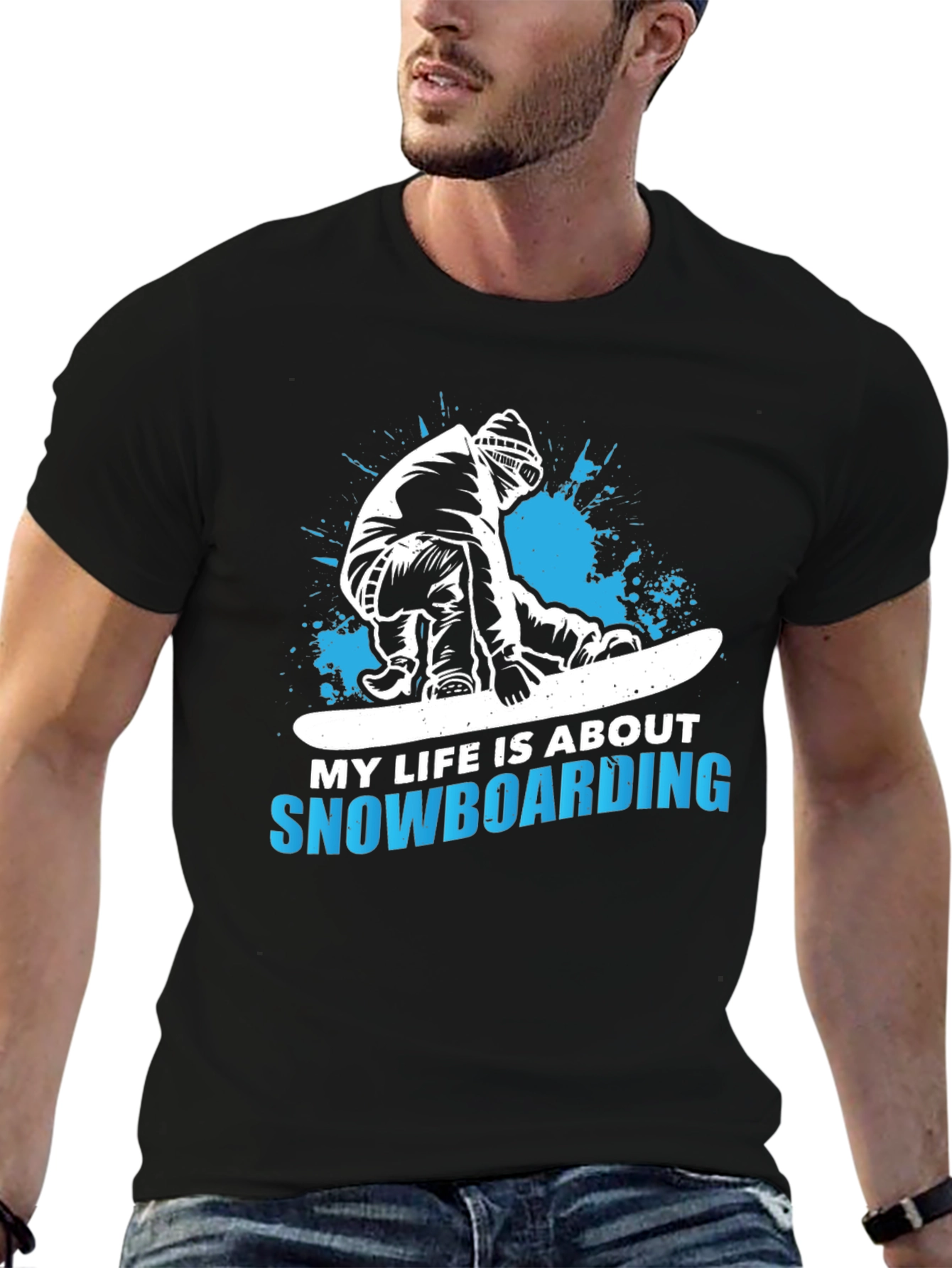 Snowboarding Life Tee - Black Graphic T-Shirt