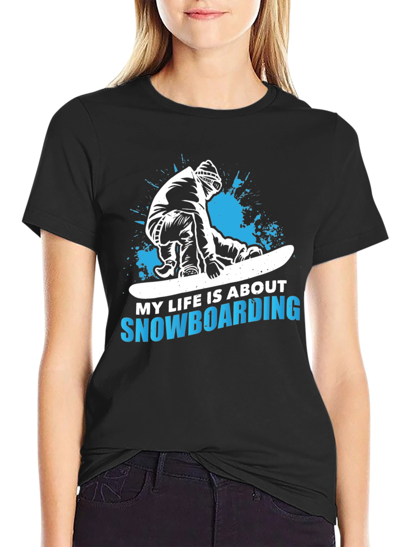 Snowboarding Life Tee - Black Graphic T-Shirt