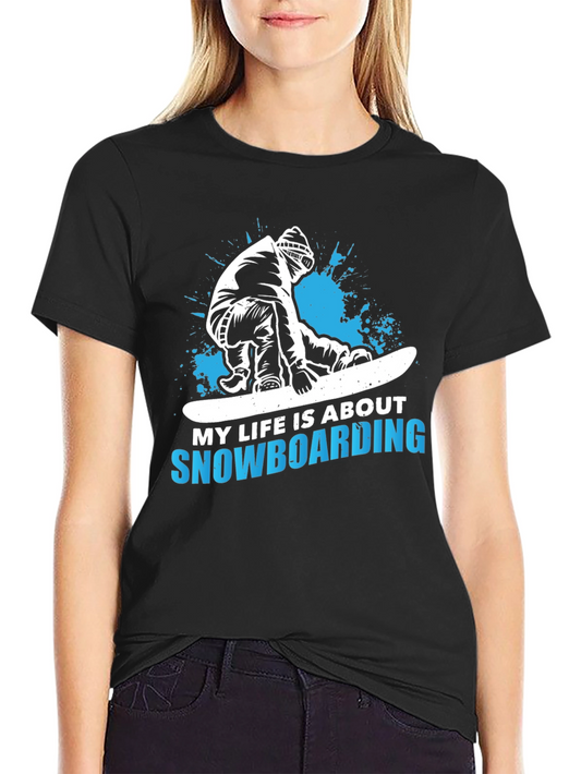Snowboarding Life Tee - Black Graphic T-Shirt