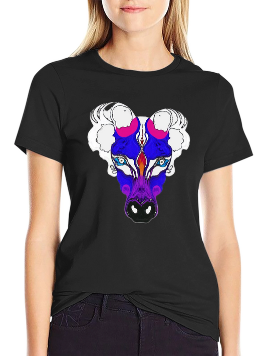 Abstract Bull Graphic Tee - Mens Black T-Shirt