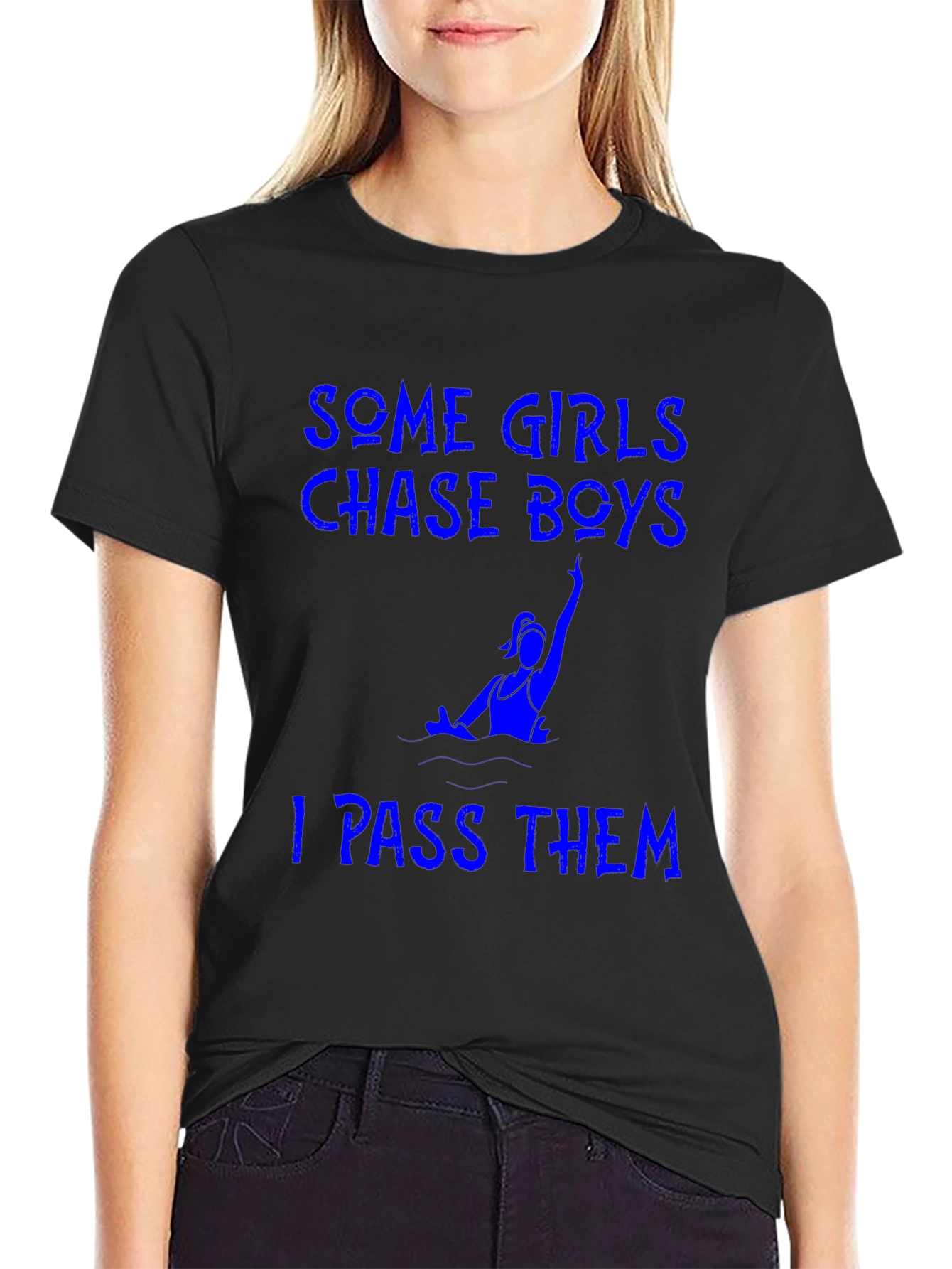 Funny Running T-Shirt: Some Girls Chase Boys