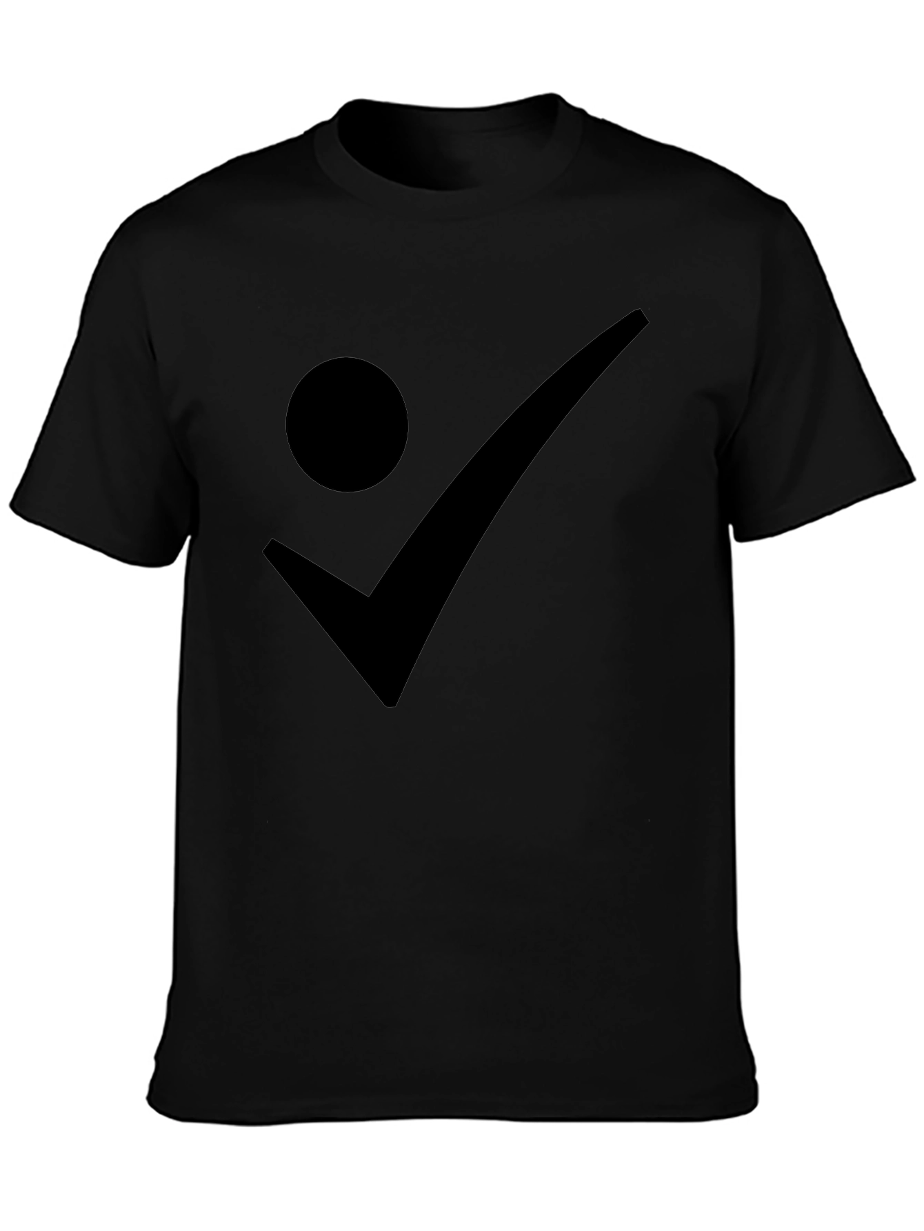 Modern Checkmark Dot Black Graphic Tee