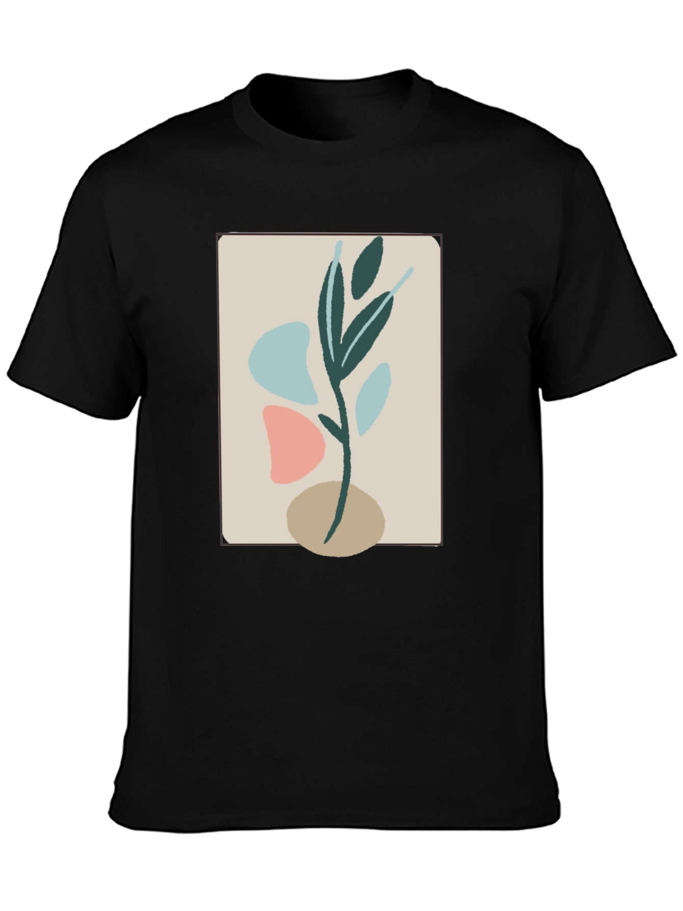 Abstract Botanical Graphic Tee - Modern Art Shirt