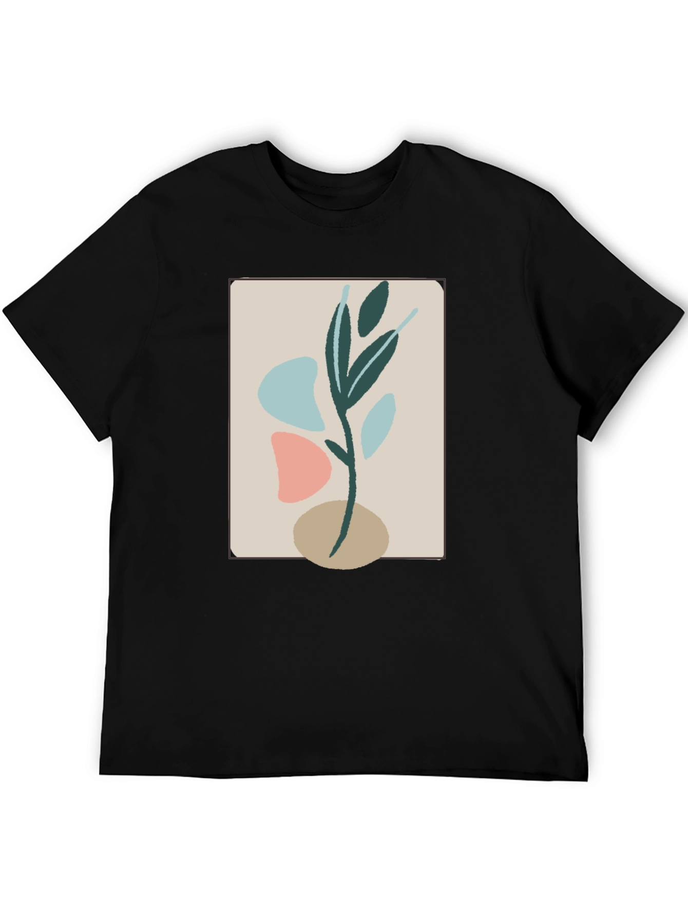 Abstract Botanical Graphic Tee - Modern Art Shirt