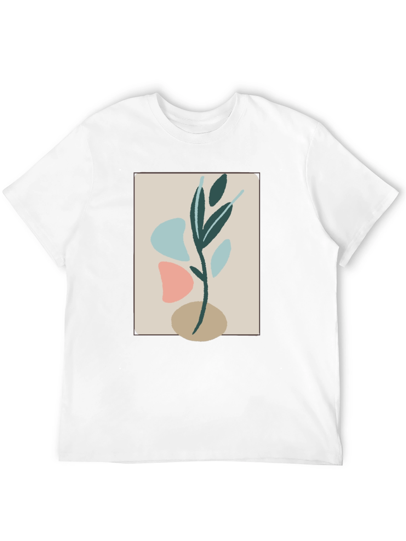 Abstract Botanical Graphic Tee - Modern Art Shirt