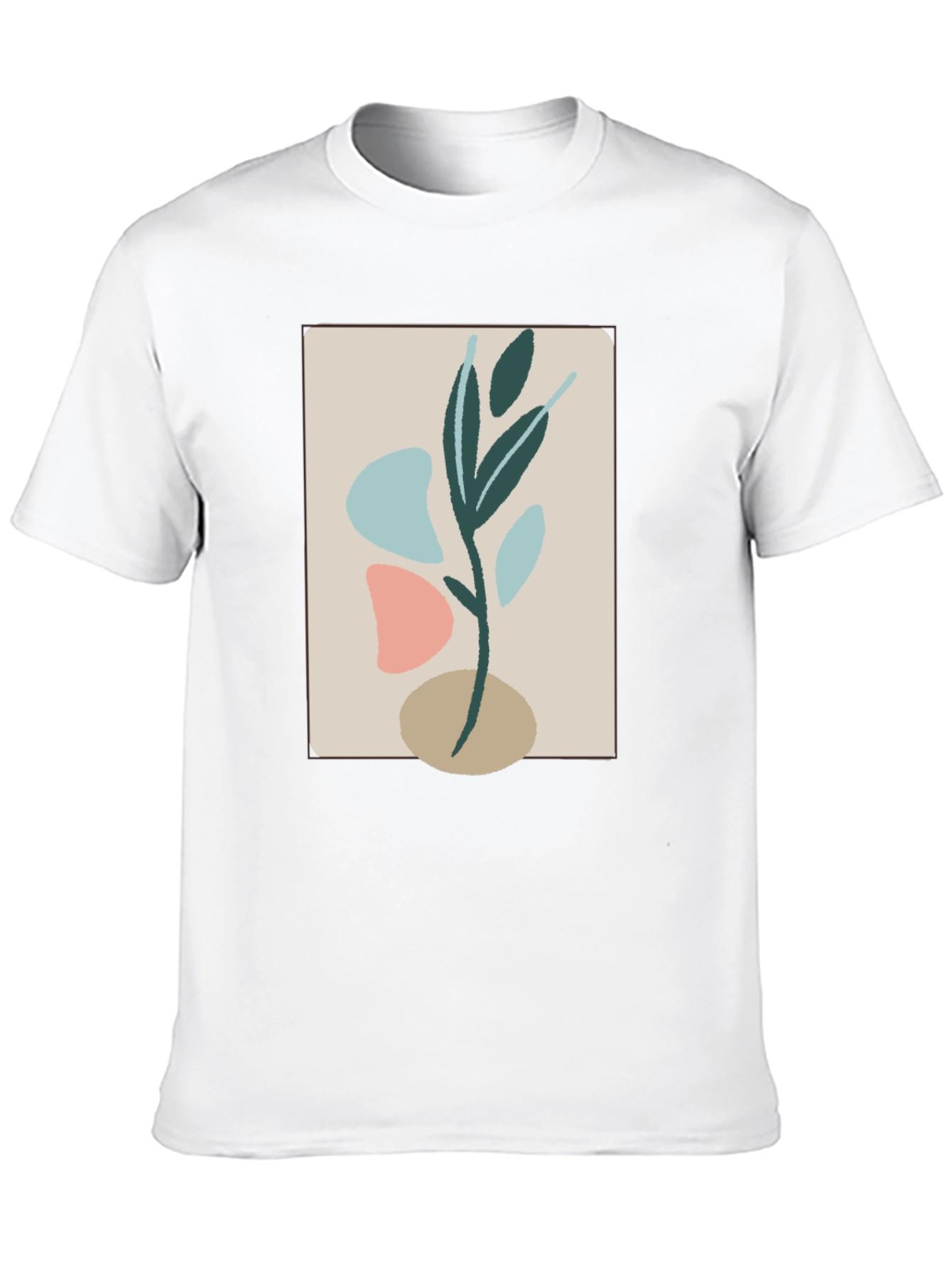 Abstract Botanical Graphic Tee - Modern Art Shirt
