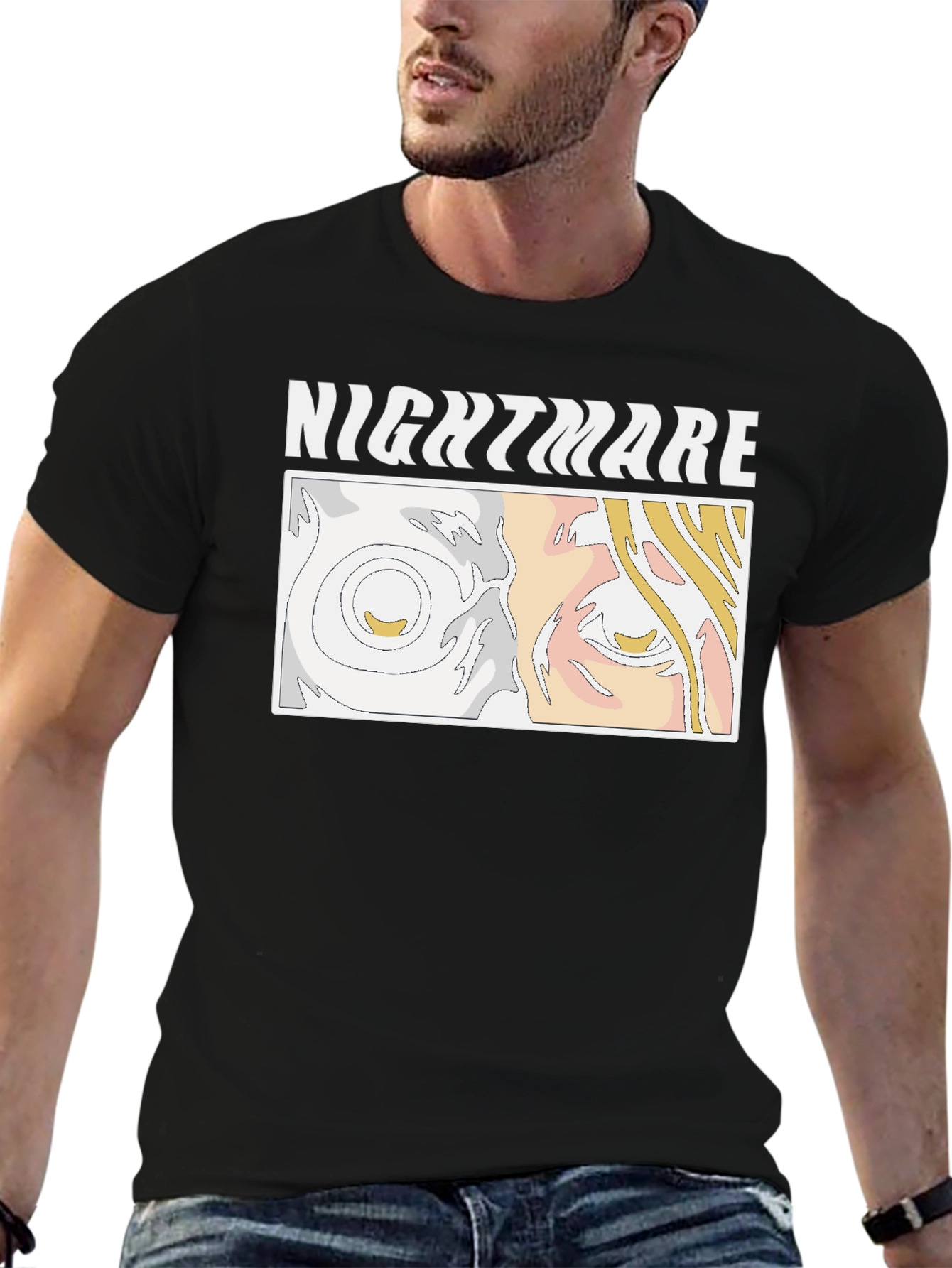 Nightmare Graphic Print Black T-Shirt