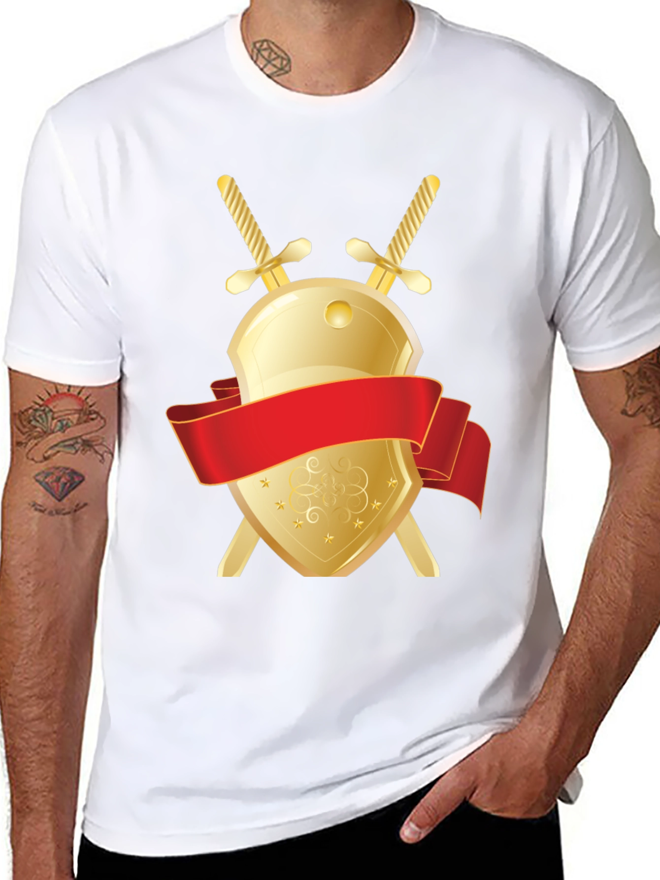 Shield & Swords Graphic Black T-Shirt