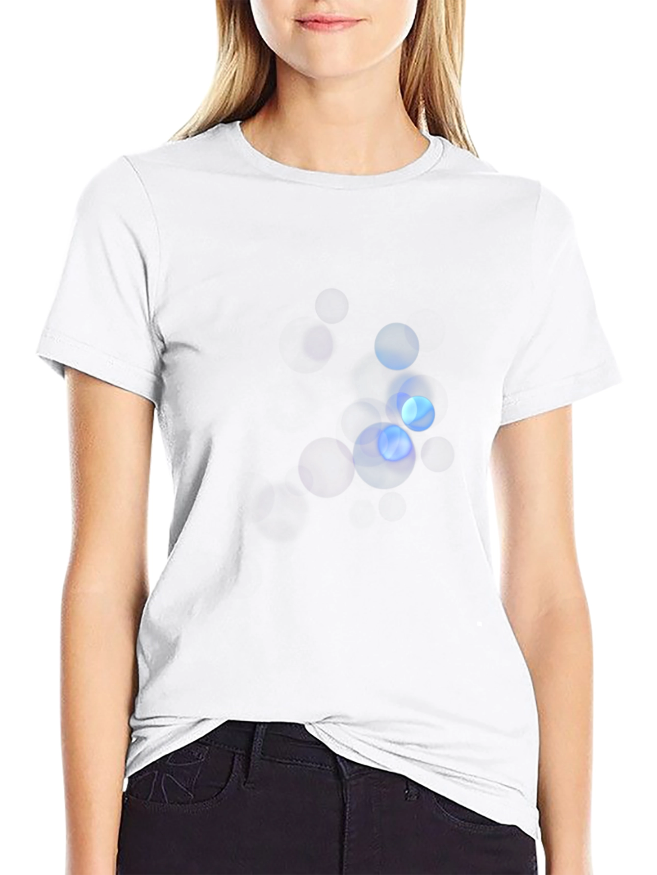 Mens Black Graphic Tee - Abstract Light Design