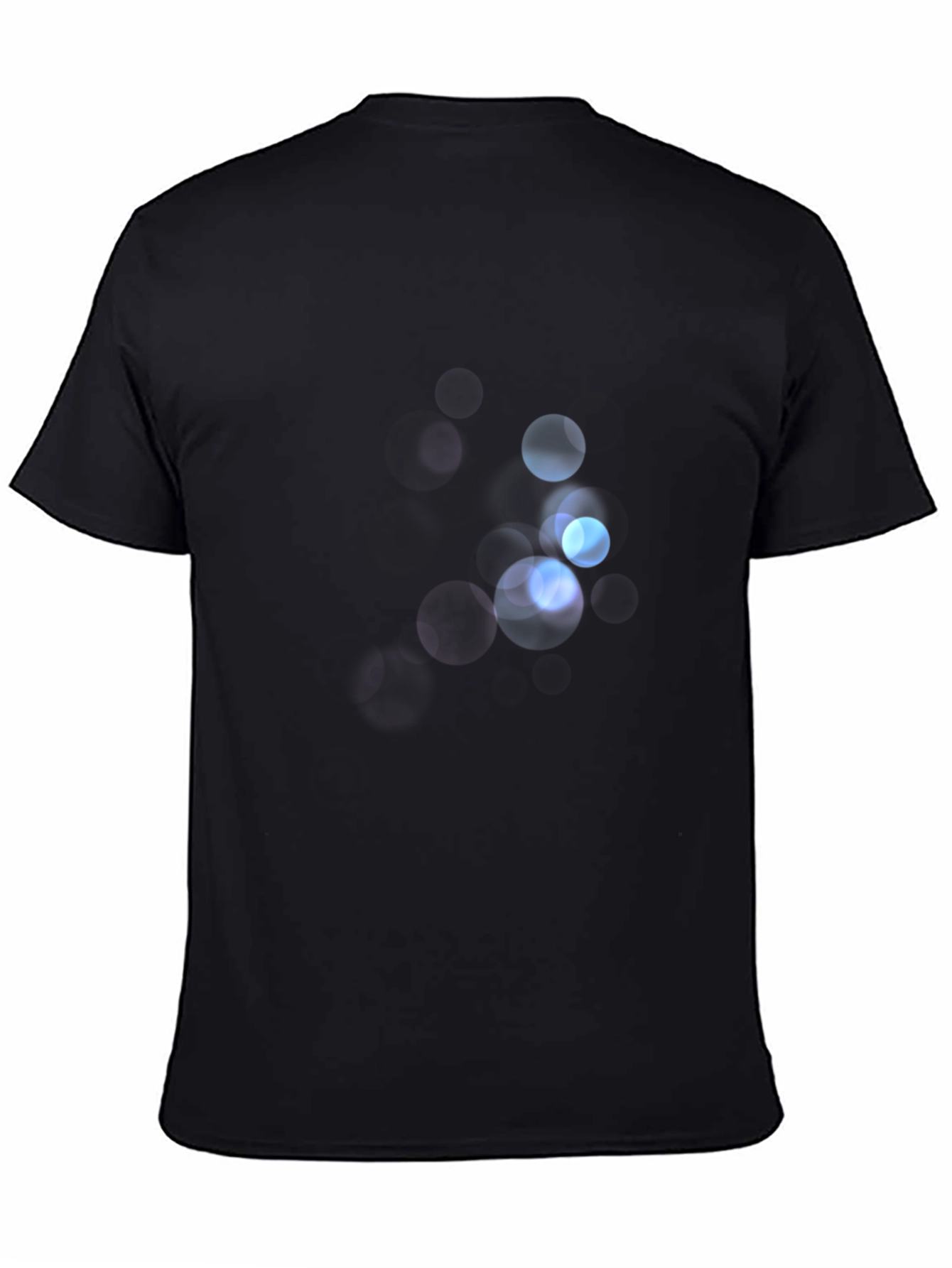 Mens Black Graphic Tee - Abstract Light Design