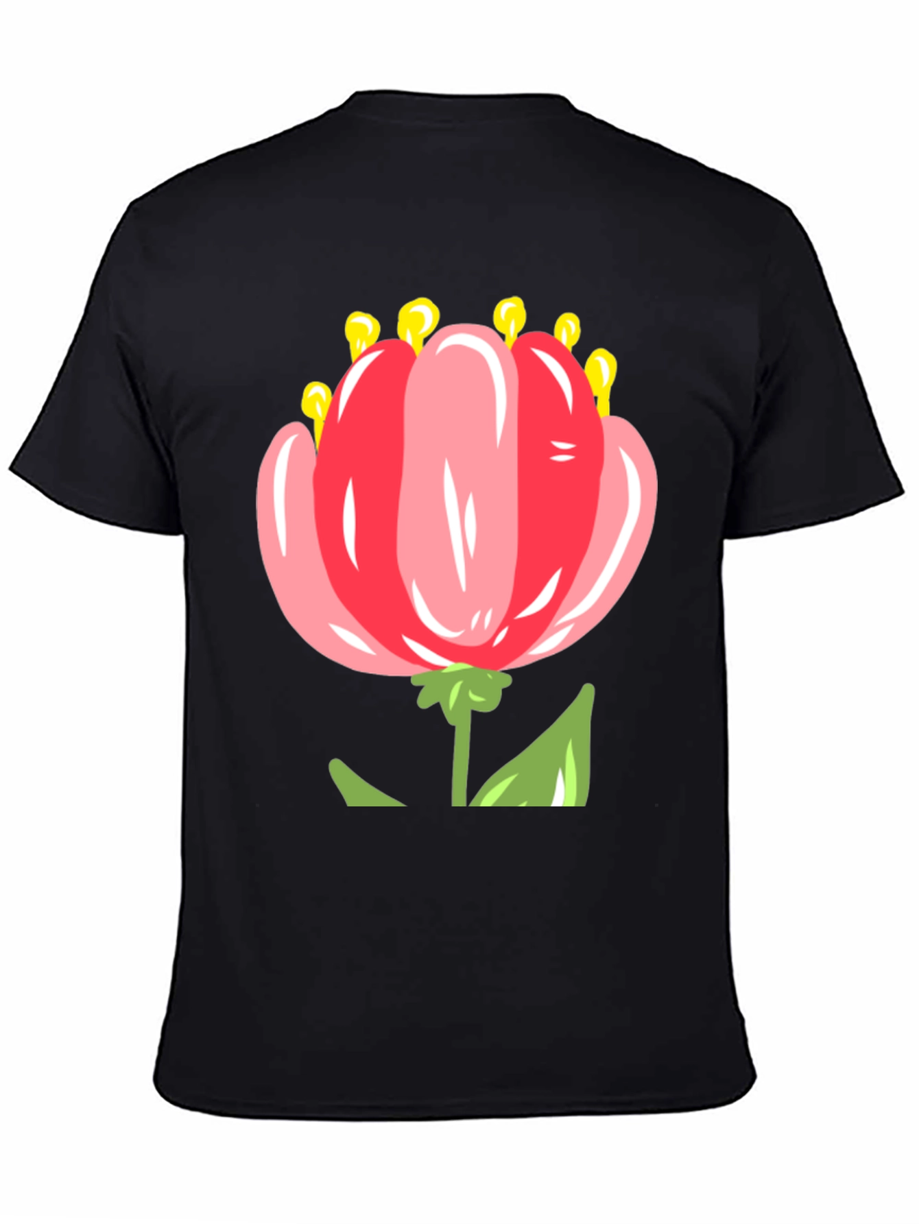 Floral T-Shirt: Pink Tulip Design