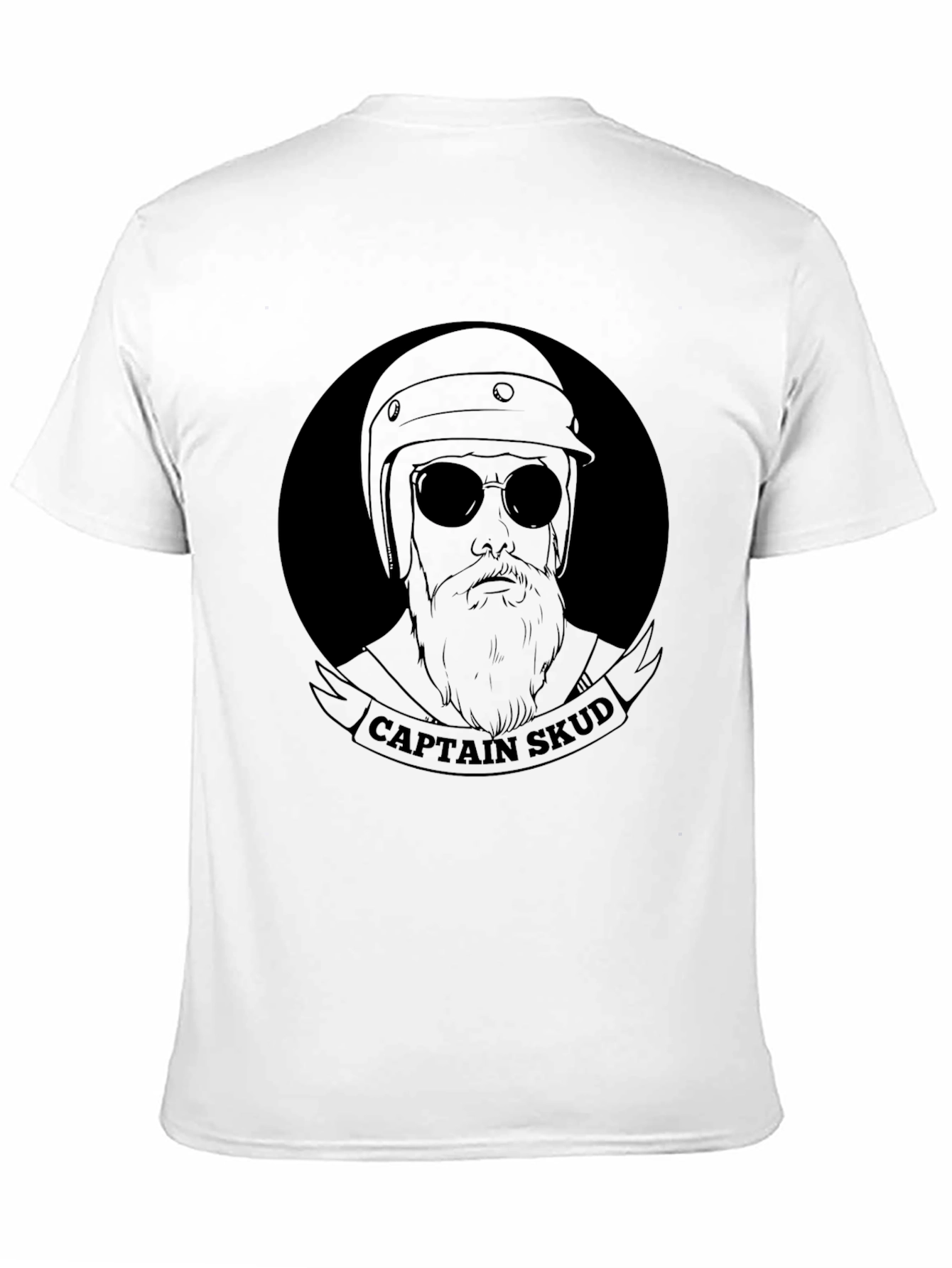Captain Skud Black T-Shirt - Bearded Biker Style