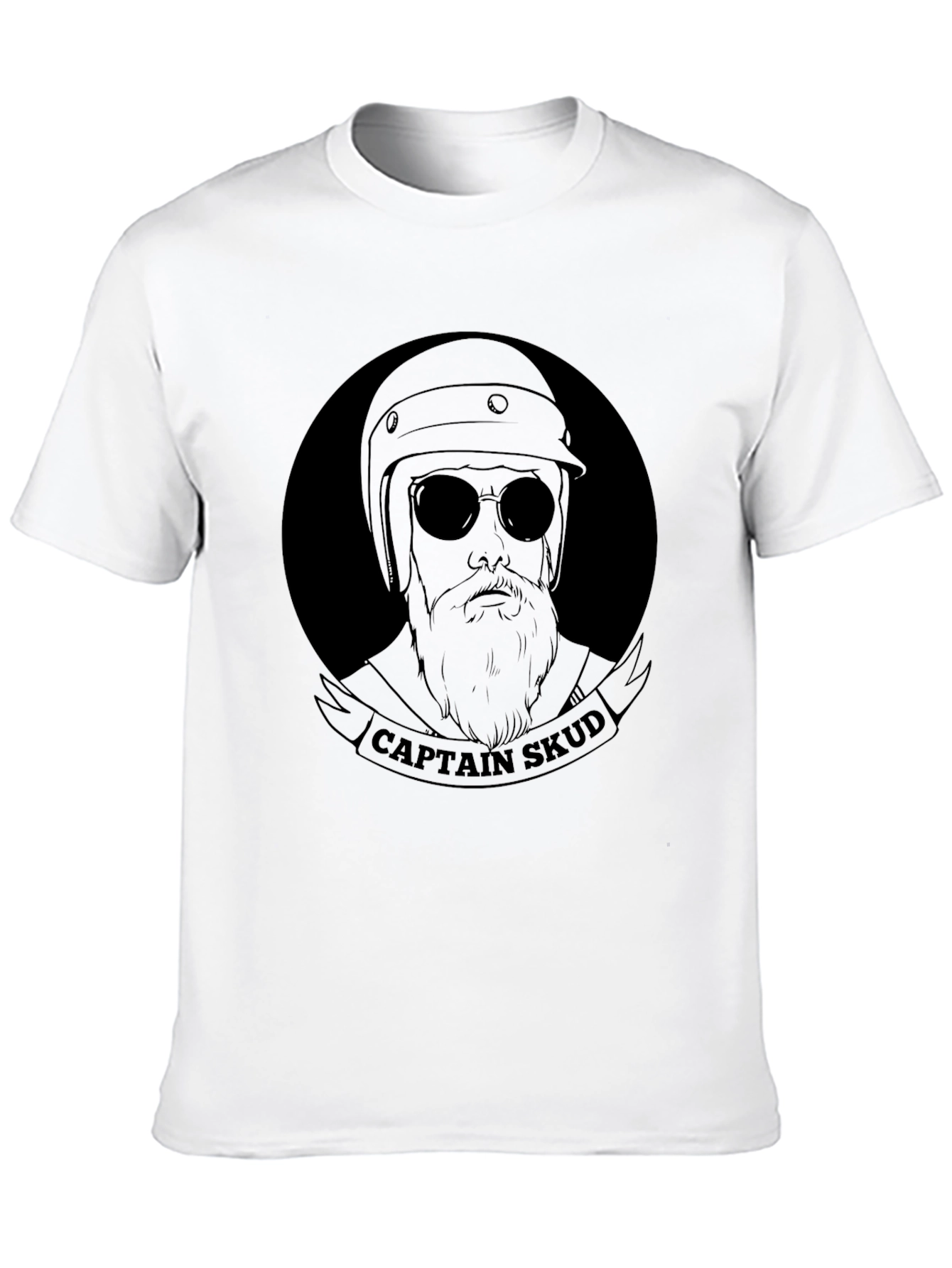 Captain Skud Black T-Shirt - Bearded Biker Style