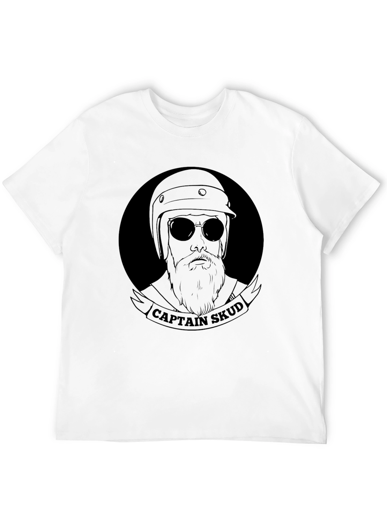 Captain Skud Black T-Shirt - Bearded Biker Style