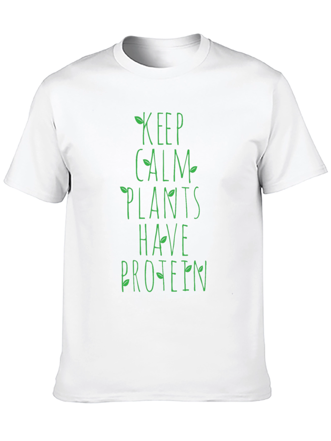 Keep Calm Plants Have Protein Black T-Shirt