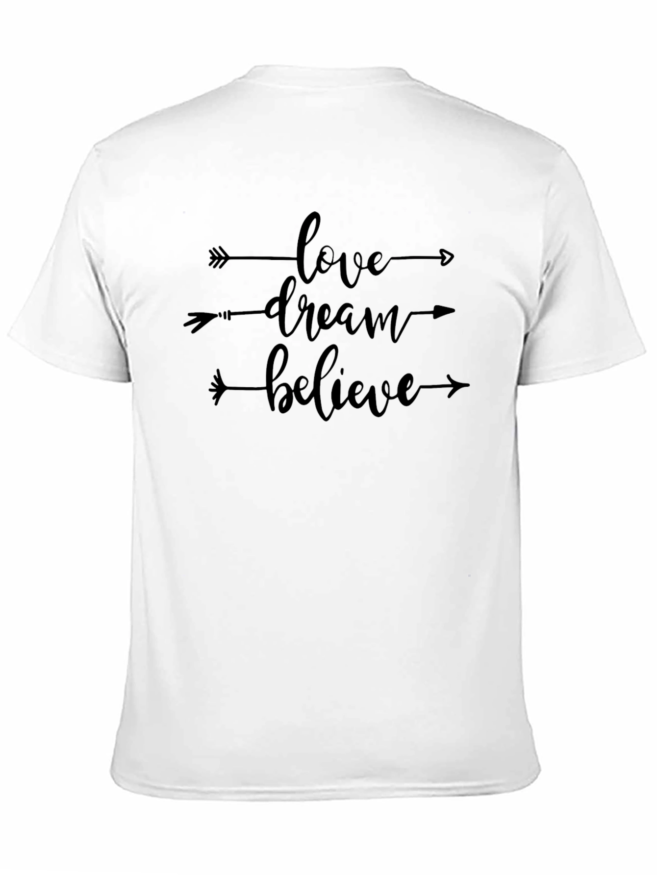 Love Dream Believe Arrow Graphic Tee - Black