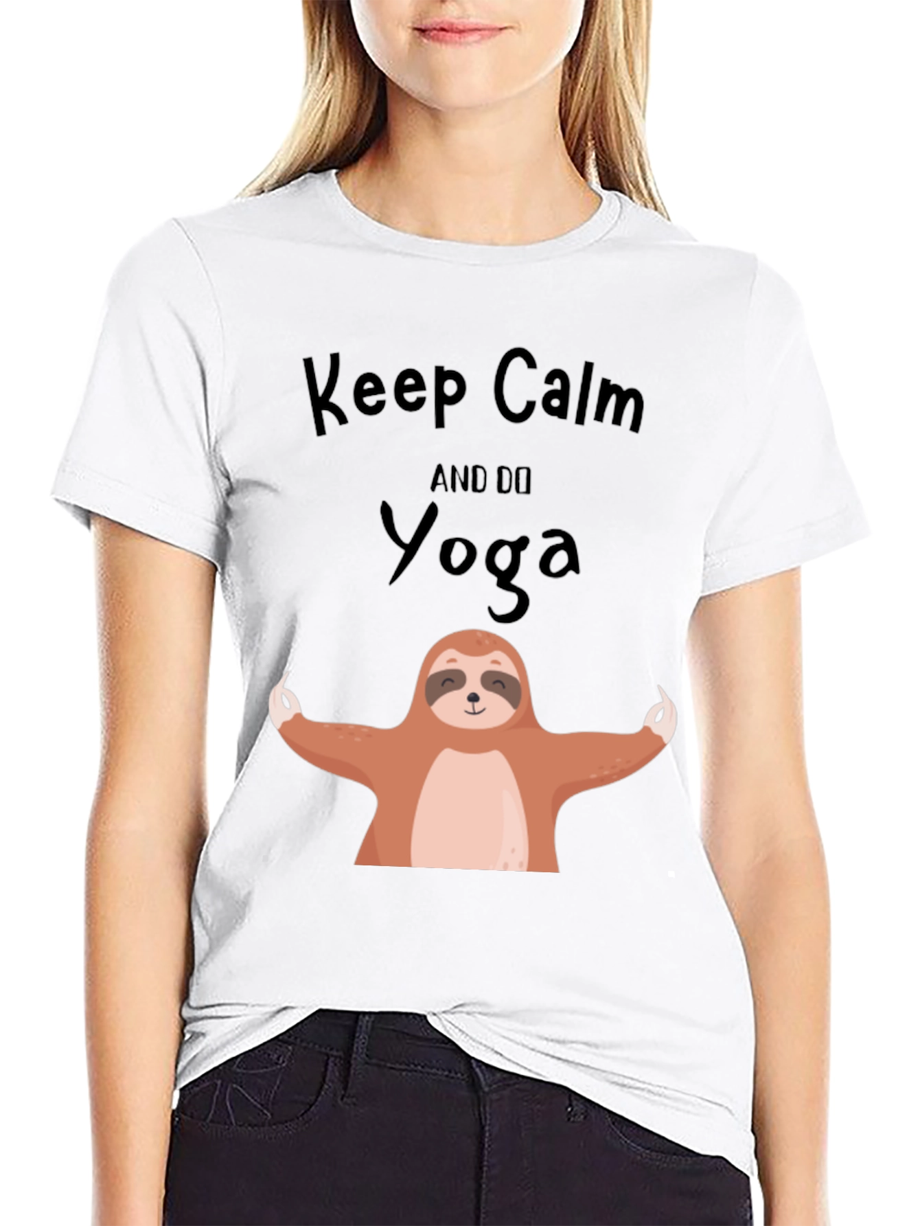 Keep Calm and Do Yoga Sloth Graphic Tee