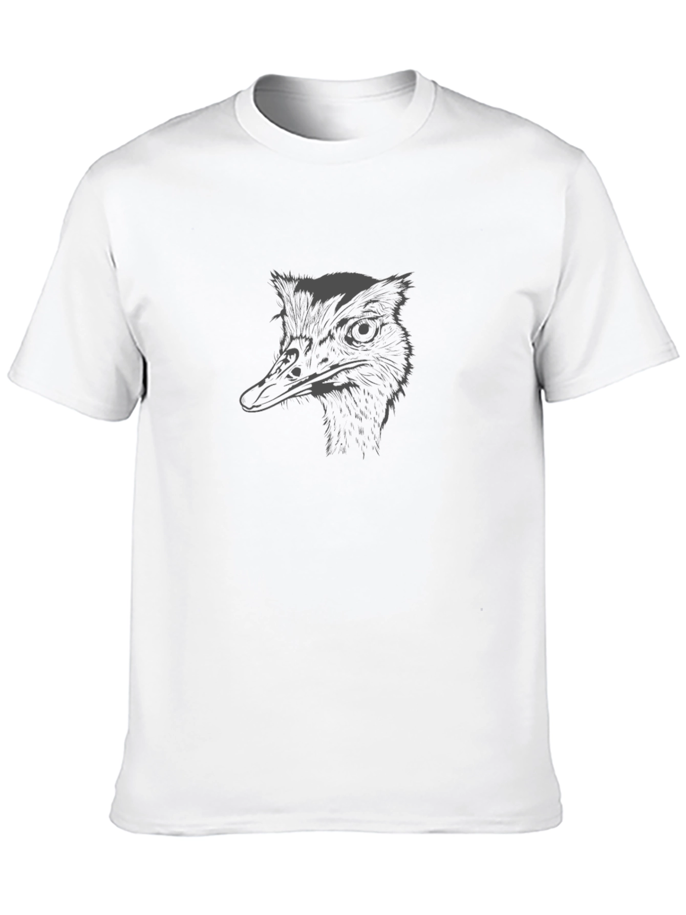 Ostrich Graphic Tee - Black Cotton Casual Shirt