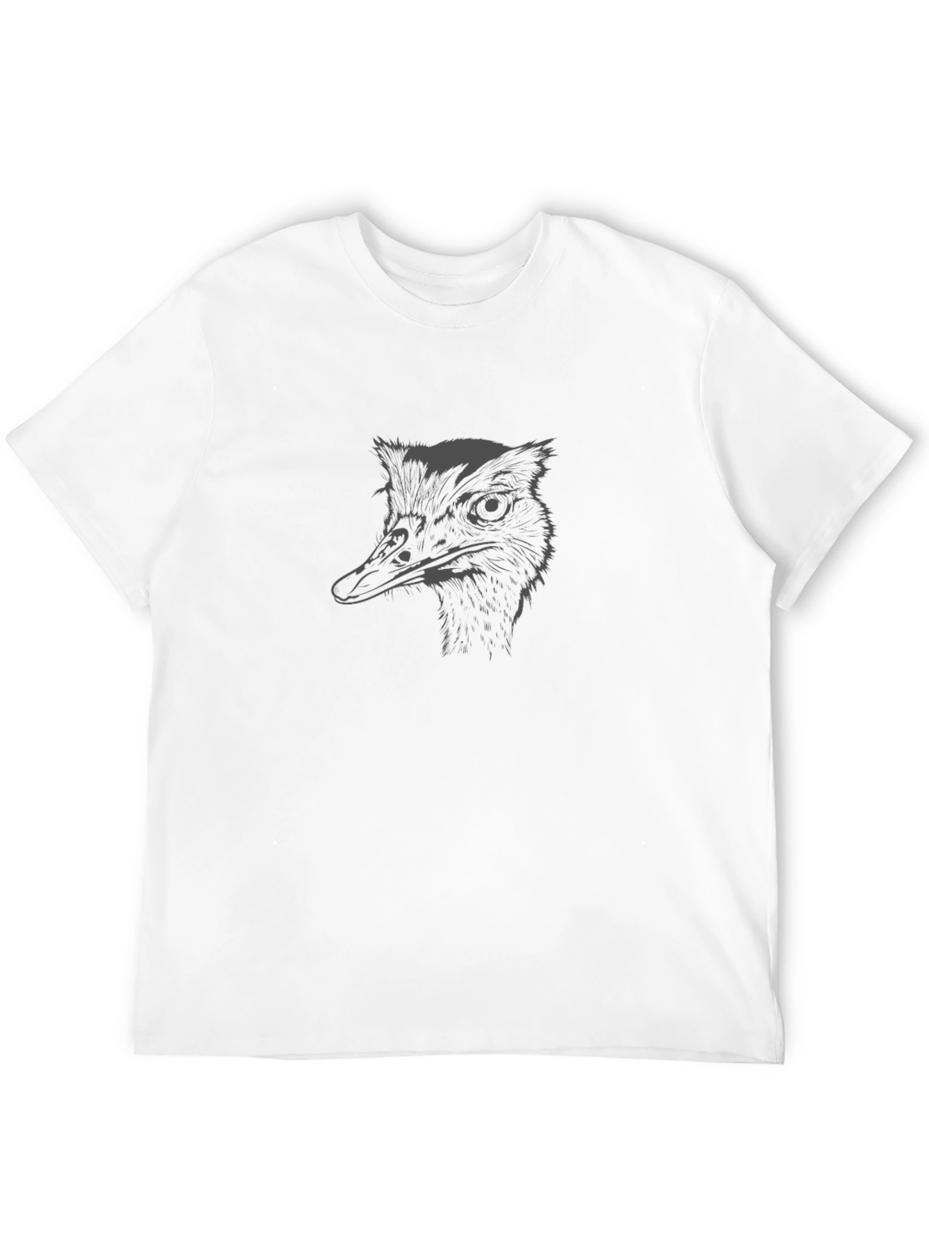 Ostrich Graphic Tee - Black Cotton Casual Shirt