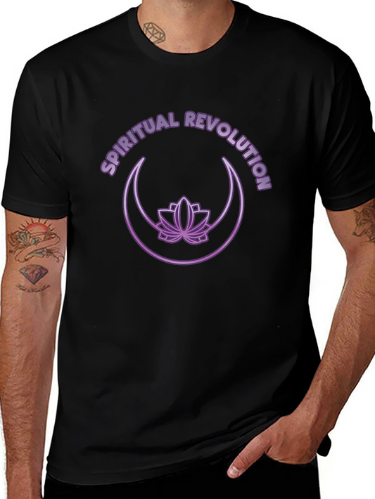 Spiritual Revolution T-Shirt - Lotus & Moon Design