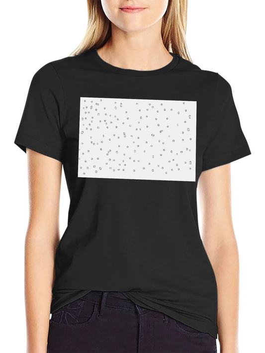 Geometric Square Pattern Black Tee