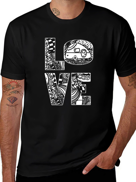LOVE Camping Graphic T-Shirt - Black