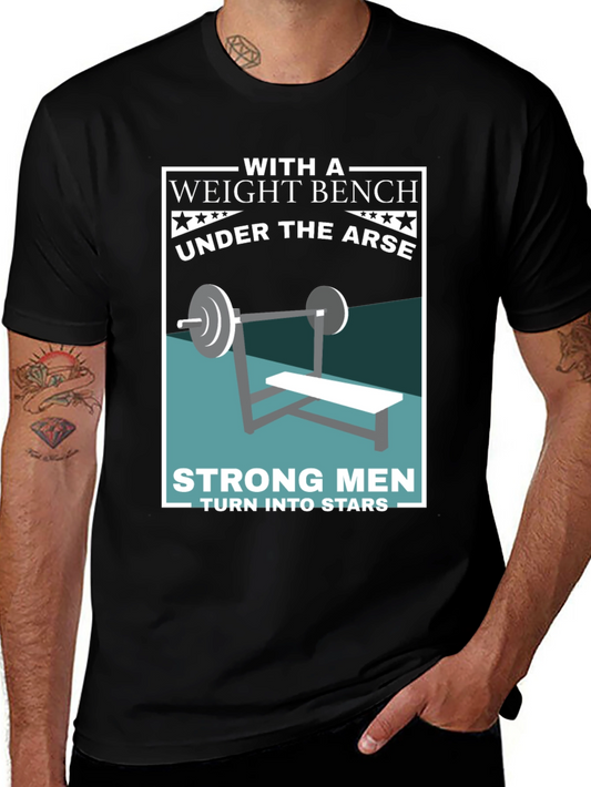 Weight Bench Strong Men Graphic T-Shirt