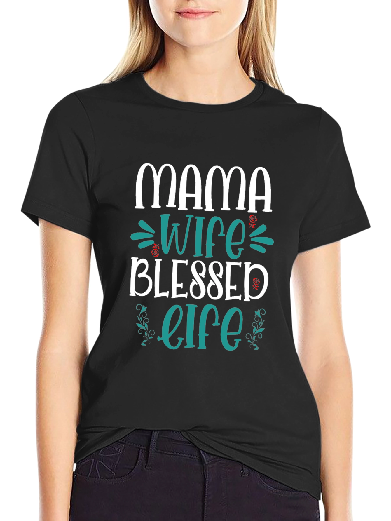 Mama Wife Blessed Life Graphic Tee