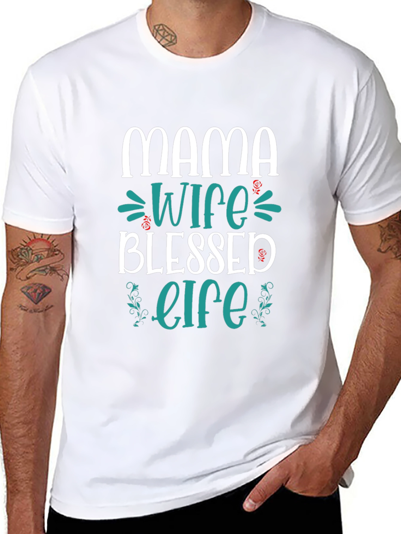 Mama Wife Blessed Life Graphic Tee